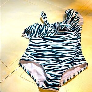 Stylish Zebra Print Kids Swimsuit by Kami size 5